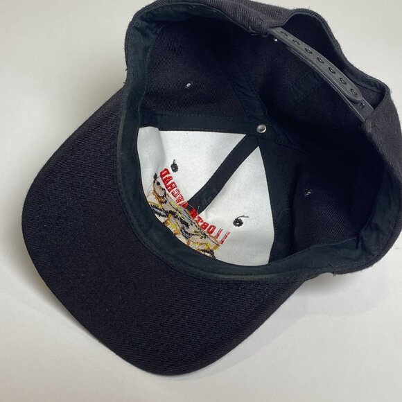Vintage 106th Avcad Fresno CA Snapback Hat Embroidered Bear Logo Black - Picture 6 of 8